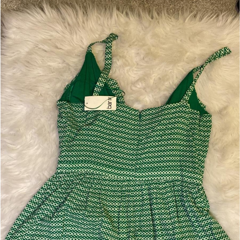 Bar III Green White Tiered Ruffle Dress - Picture 8 of 12